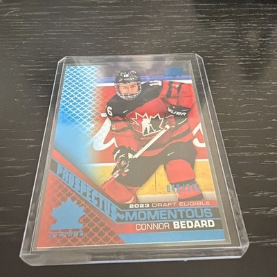 2022-23 UD Team Canada Juniors CONNOR BEDARD Prospectus Momentous Blue 048/349