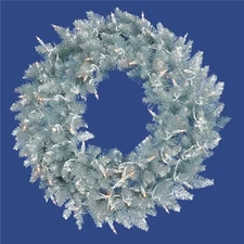Vickerman K166925LED Silver Fir Dural-Lit Wreath with Warm White LED Lights  ...