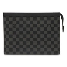 LOUIS VUITTON Pochette Voyage Size MM Damier Graphite Noir N41696 from Japan
