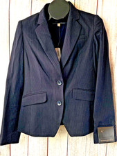 Banana Republic Womens sz 4 navy blue pinstriped blazer jacket NWT 149