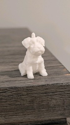 3dPrinted White Plastic Dog Figure Keychain (Comes In 10s)