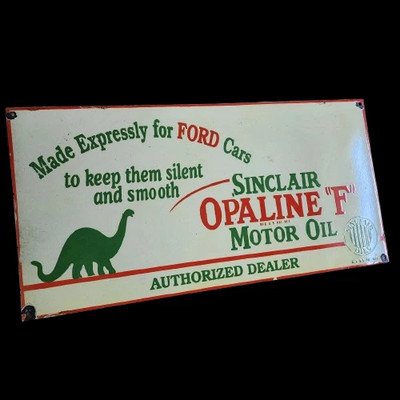 PORCELIAN SINCLAIR ENAMEL SIGN SIZE 42X20 INCHES DOUBLE SIDED