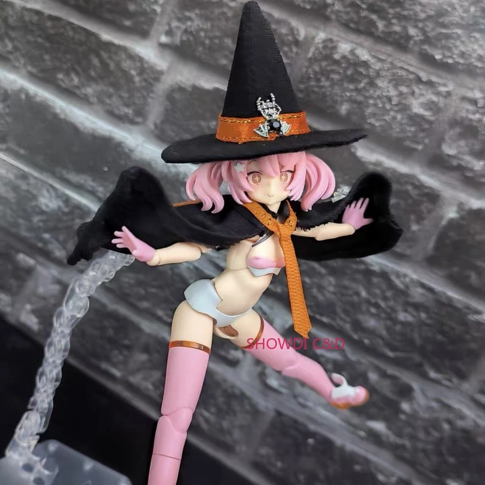 Sombrero con capa de bruja calabaza de Halloween personalizado 1/12 para figura de acción de 6"" (sin figura) Foto 2 de 4