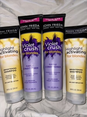 4 Pk: John Frieda Violet Crush Purple Conditioner/ Shampoo For Blondes 8.3oz