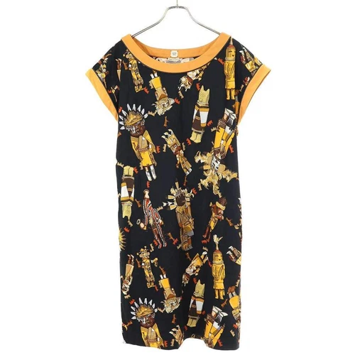 HERMÈS Abito smanicato HERMES Kachinas nero marrone 38 autentico dal Giappone