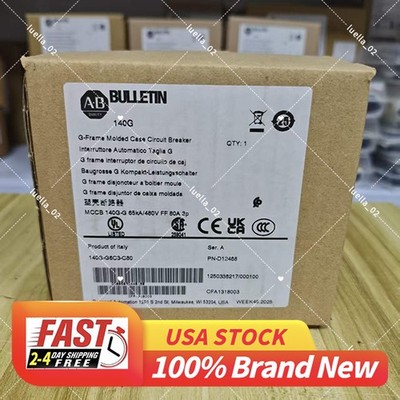 2023 NEW Sealed 140G-G6C3-C80 AB Circuit Breaker 80A 3-Pole 480V Free Ship