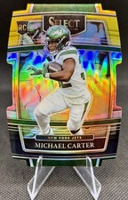2021 Panini Select Concourse Michael Carter Black & Gold Prizm Die-Cut #71 RC