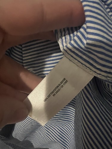 Old Navy Shirt Mens Large Blue Striped Long Sleeve Button Up Cotton - Picture 4 of 5