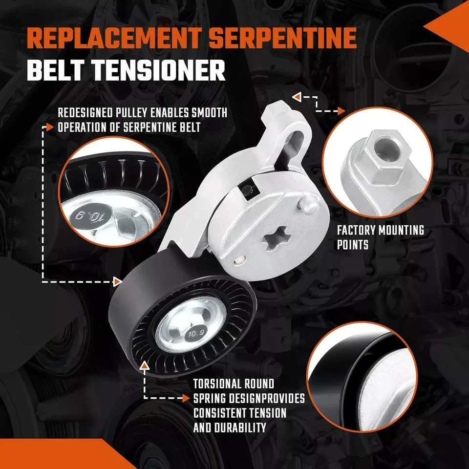 Serpentine Belt Tensioner Assembly + Water Pump Fit 2009-2018 Toyota RAV4 2.5L - Изображение 2 из 4