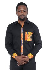 African Button Down Shirt for Men   Cotton full Sleeve Top - M  3XL