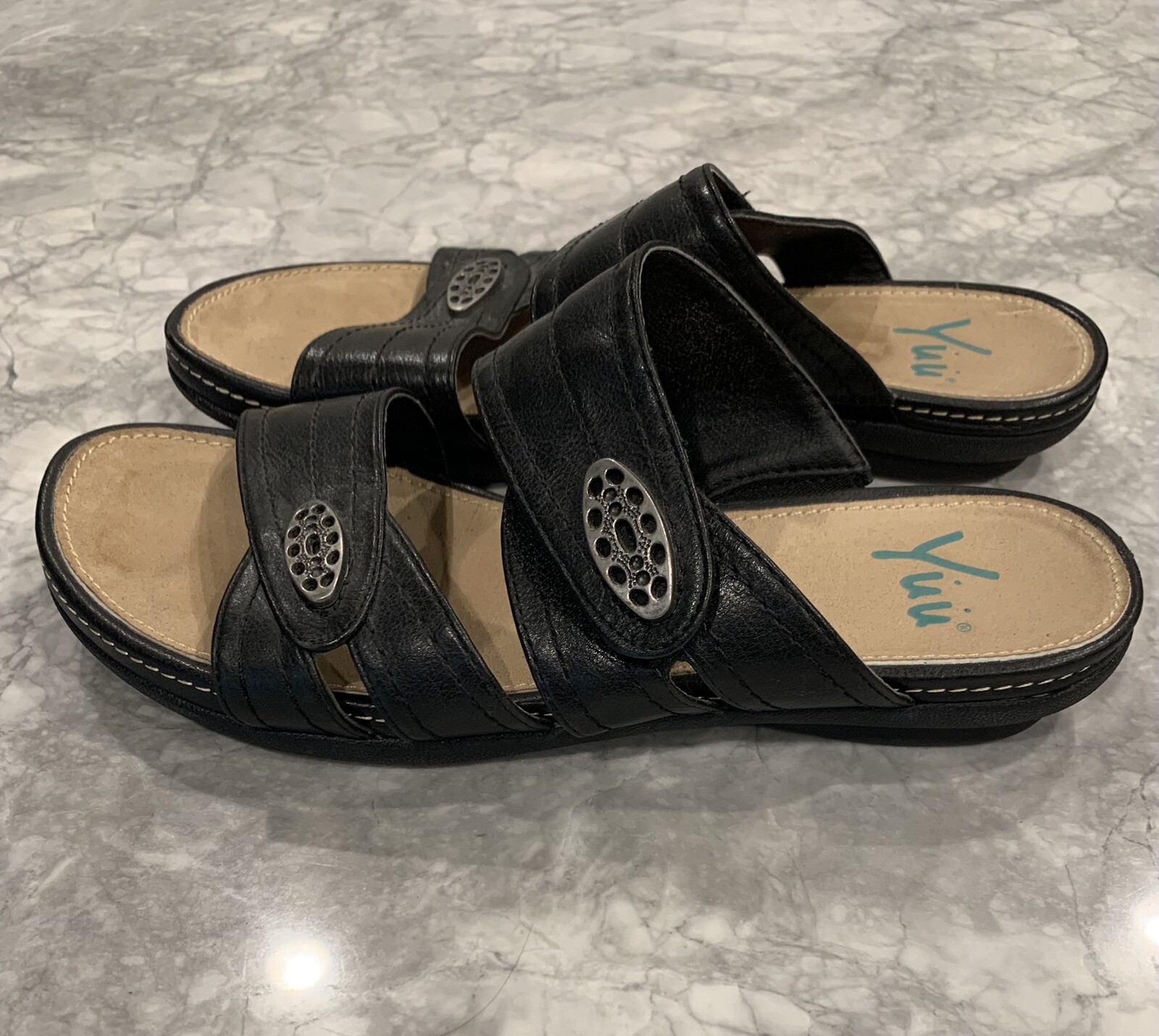 APL YUU Sandali Donna 7 1 2 Atana Slip On Slides Nero Ecopelle Casual Punta Aperta