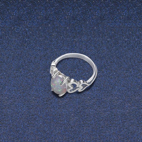 Anello/Collana Ciondolo Donna Opale di Fuoco Argento 925 Sterling Gemma Gioielli - Foto 8 di 15