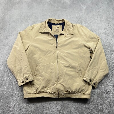 L.L. Bean Jacket Men's Extra Large Beige Outdoors Preppy Plaid Lined Classiccore