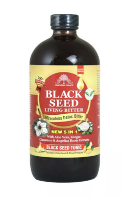 Organic BLACK SEED DETOX Living Bitter, Essential Palace Miraculous Herbal Tonic