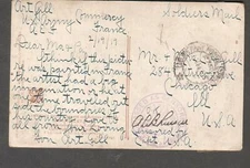 Feb 1919 AEF censor post card Art Gill US Army Comercy France to Chicago