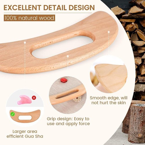 Wooden Gua Sha Tool Manual Massage Scraper for Anti Cellulite Slimming Guasha Ma - Picture 5 of 24