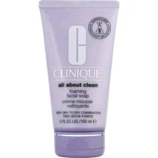 Clinique All About Clean Foaming Facial Soap Dry Combination Skin 5 Oz/150ml NEW