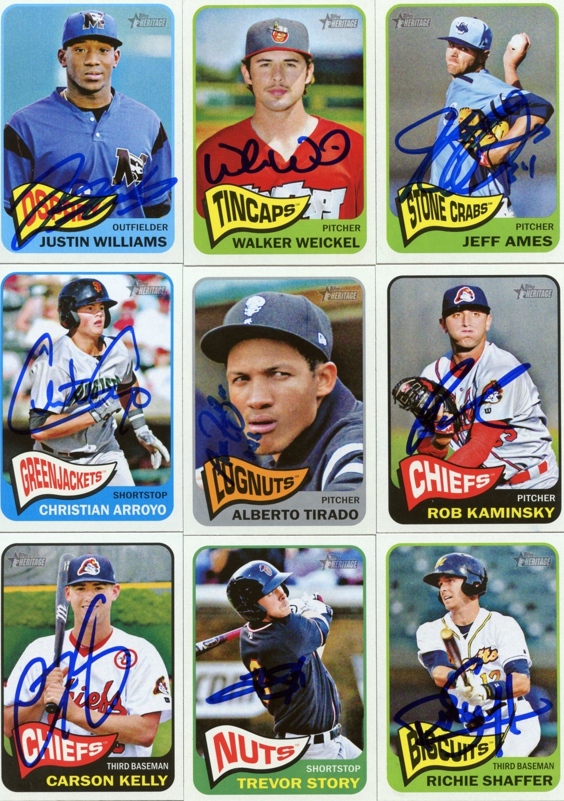CARSON KELLY SIGNED 2014 TOPPS HERITAGE MINOR LEAGUE ROOKIE CARD AUTO ...