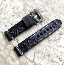 Black  Gray Embossed Leather Band for Google Pixel Watch 4 3 2 1 45mm 41mm