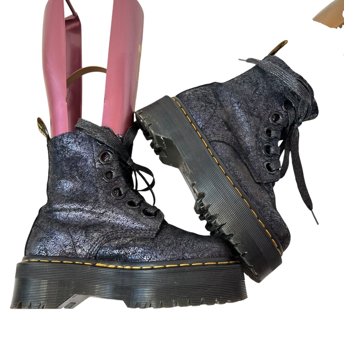 Dr Martens platform boots Molly Iridescent Crackle US women
