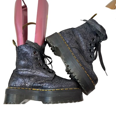 【値下】Dr.Martens MOLLY IRIDESCENT CRACKLE Dr Martens platform boots Molly Iridescent Crackle US women