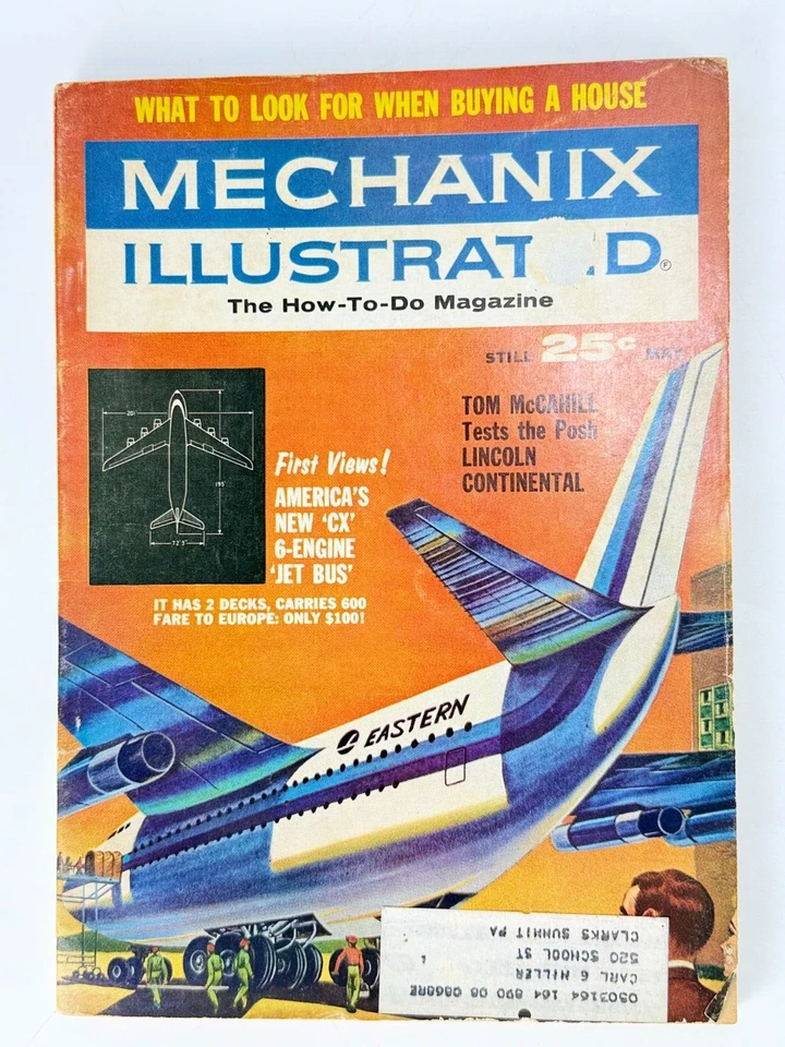 1965 Lot 0f 3 Mechanix Illustrated Magazine Jet Bus - New Cars - GE Machine Man Foto 3 de 4
