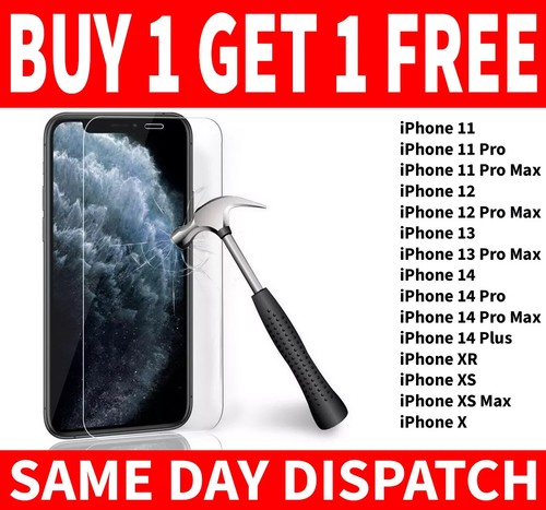 Tempered Glass Screen Protector 9H For iPhone 16 15 14 13 12 11 Pro Max Plus - Picture 5 of 15