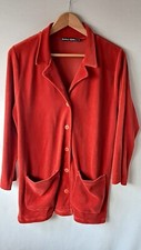 Gudrun Sjoden Women's Velours Blazer Jacket Organic Dark Orange Cotton Size M 40