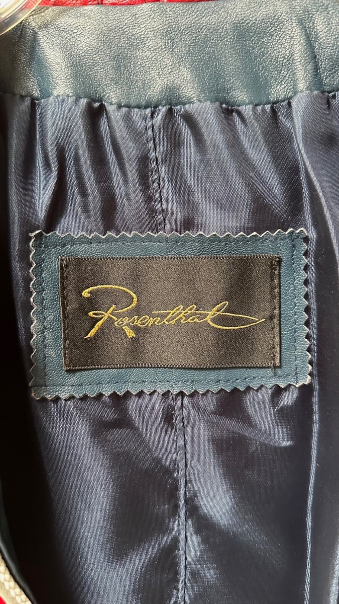 Rosenthal 'Marina' Red White & Blue Custom Leather Jacket Medium View 6