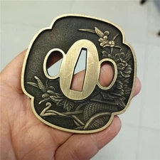Nice Alloy Flower Tsuba Guard For Japanese Sword Samurai Katana DIY Fittings
