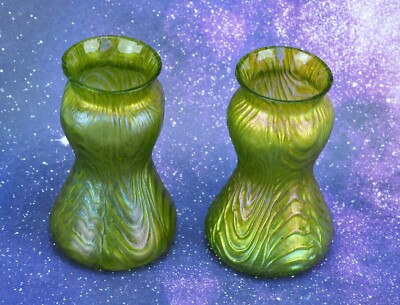 Pair of Loetz Bohemian Vases  5'' tall (BI#MK/190325)
