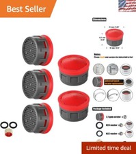 Efficient 2.2 GPM Faucet Aerator Replacement Parts - 5 Pack with Plumber Tape