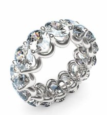 SAINT 14 Carat Oval-Cut Diamond Eternity Ring in Platinum GIA Certified  F Color