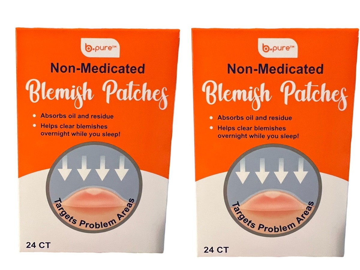 B.Pure Non-Medicated Blemish Patches-2x-24-ct-Pk FREE