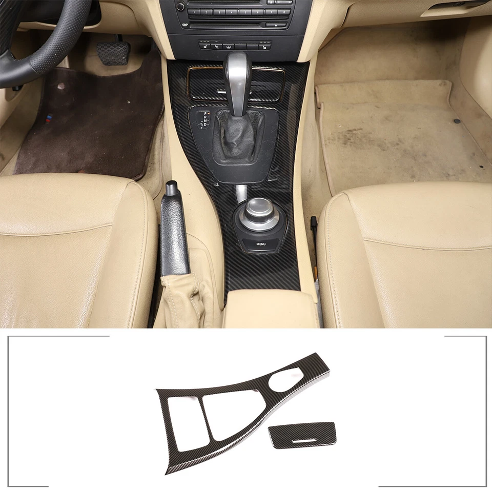 For BMW 3 Series E90 2005-2007 Center Gear Shifter Panel Trim ABS Carbon Cover - Изображение 2 из 4
