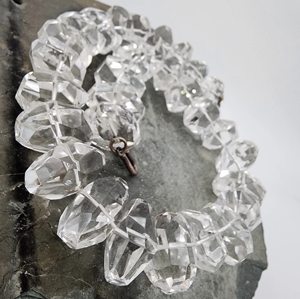 Collar de plata de ley 925 M & J Savitt moderno cristal primitivo 18" Ag 2318 Foto 2 de 4