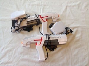 LASER X LASER TAG 2 PLAYER SET BLASTER GUNS W/ CHEST TARGETS WORKS! | eBay