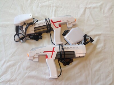 LASER X  LASER TAG 2 PLAYER SET BLASTER GUNS W/ CHEST TARGETS FUN