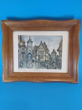 Rothenburg, Planlein, Colored Etching Print, Signed, Framed,  Etching 6" x 4.75"
