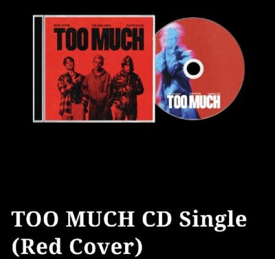Too Much CD Single The Kid Laroi Feat JUNGKOOK Central Cee RED Cover