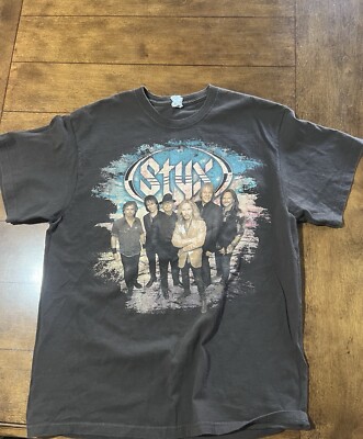 Vintage Y2K Styx Tour Tee Size L Concert Shirt Rock And Roll T- Shirt