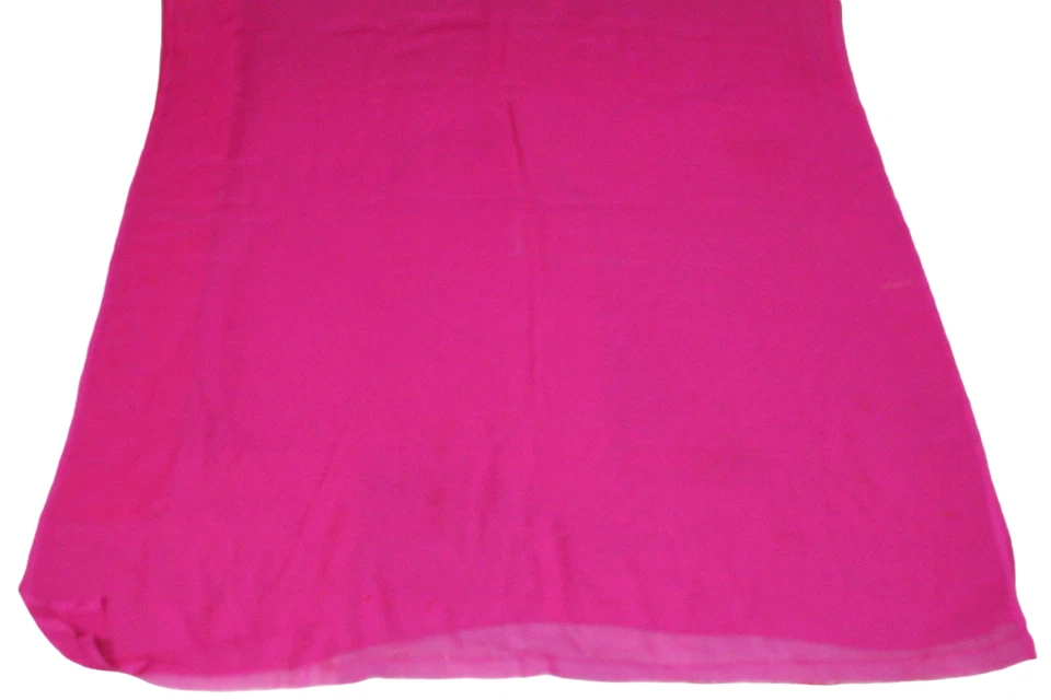 Vestido rosa indio vintage tela artesanal sari cortina lisa Georgette sari Foto 3 de 4