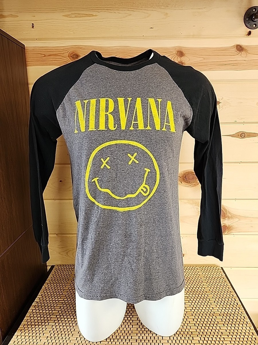 Nirvana Band Sz L Long Blk Sleeve Men's Graphic Casual Shirt Nirvana Band Sz L Long Blk Sleeve Men's Graphic Casual Shirt