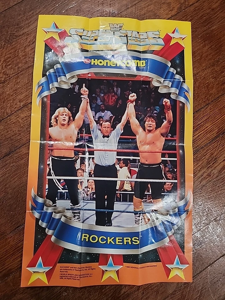 Wwf Superstars Post Honercomb Rockers Poster 1989 Marty Jannety Shawn Michaels - Image 2 of 4