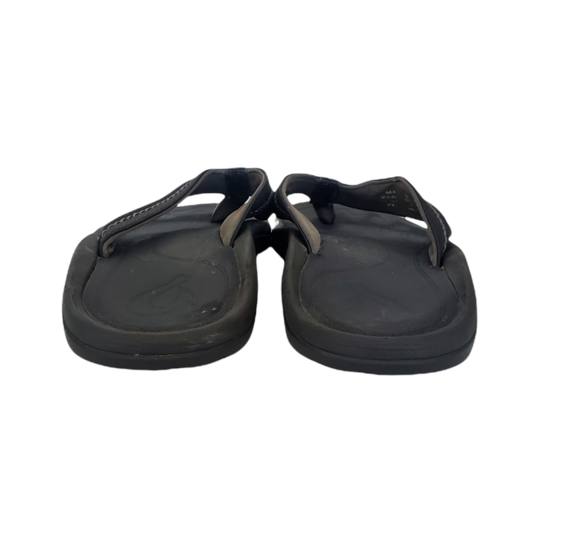 OluKai Hokua Flip Flops Black Slides Slip On Sandals Comfort  display picture 1
