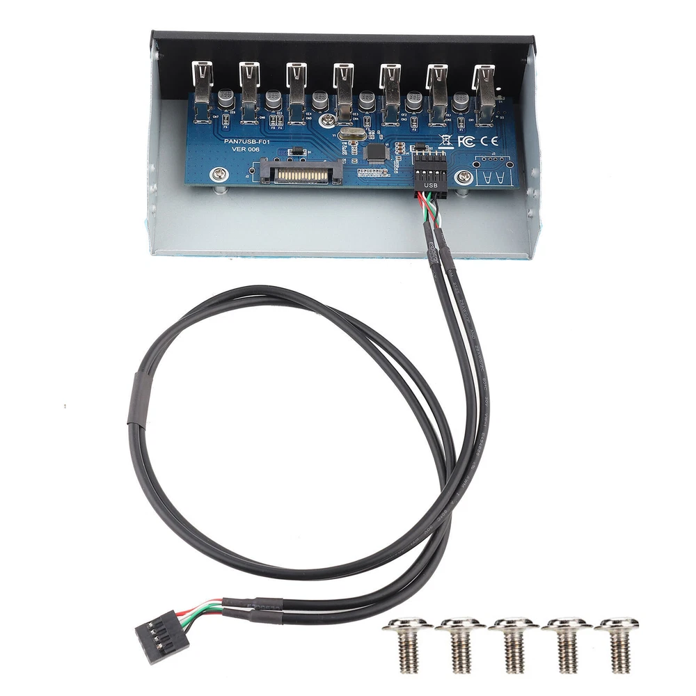 USB Hub Box Panel 7 Port USB2.0 Lossless Data Transmission USB Hub Drive Panel