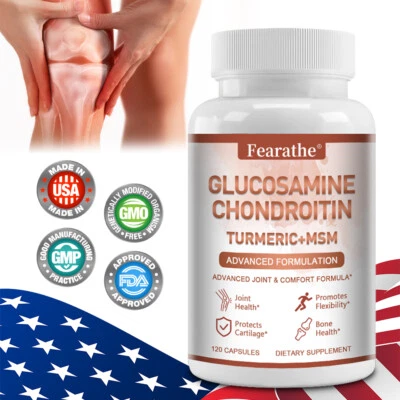 FEARATHE Glucosamine Chondroitin Turmeric, MSM 4200mg - Triple Strength Joint Support