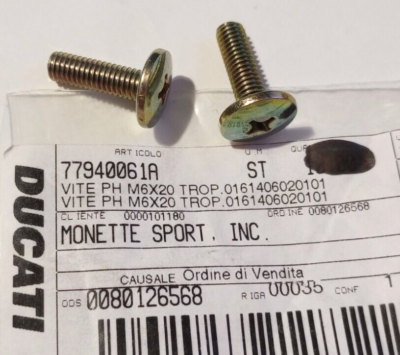 のん Ducati Screw M6X20 NOS 77940061A Qty. 2 (L-8883) | eBay