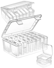 Mathtoxyz Small Bead Organizers, 30 Pieces Plastic Storage Cases Mini Clear 2