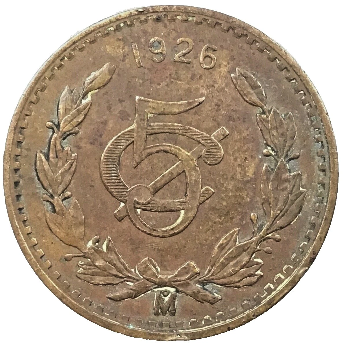 Bronze 1926 Year Mexican Coins